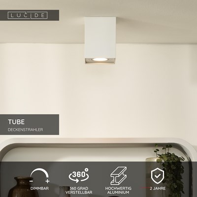 Lucide TUBE - Deckenstrahler - 1xGU10 - Weiß